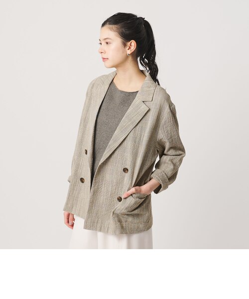WEB限定】グレンチェック ダブルジャケット ウォッシャブル WEB限定】グレンチェック ダブルジャケット ウォッシャブル
