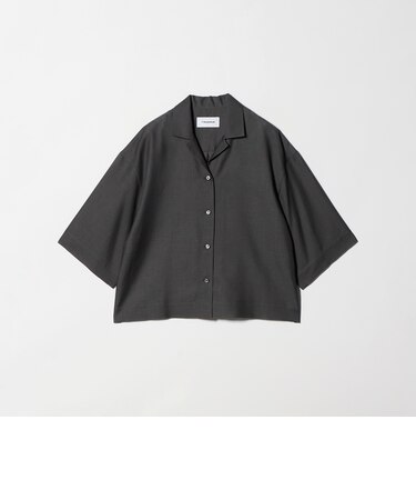 レーヨンキュプラブレンド オープンカラーシャツ