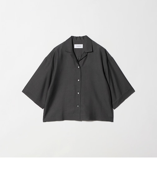 レーヨンキュプラブレンド オープンカラーシャツ