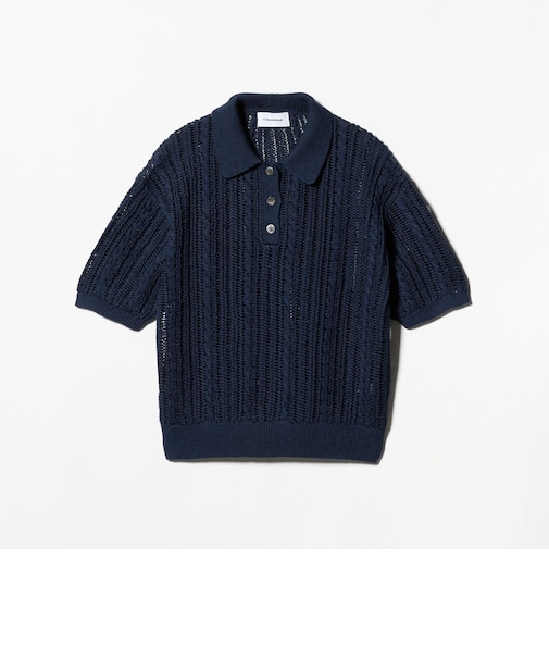 コットンメッシュ ケーブル ポロシャツ