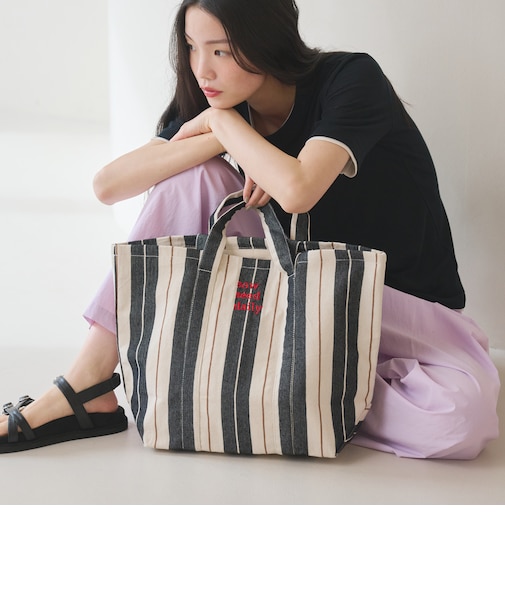 【別注】<beej>ストライプ 2WAY トートバッグ