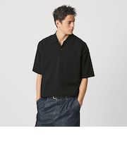 KNITEE クリンプコットン ニット ポロシャツ ウォッシャブル