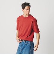 KNITEE クリンプコットン クルーネック ニット Tシャツ ウォッシャブル