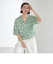 フラワープリント シャツ ウォッシャブル