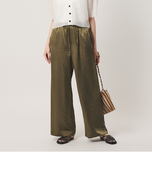 アセテートサテン ワイド イージーパンツ ウォッシャブル