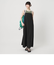 麻ブレンド ドット キャミワンピース