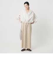 麻ブレンド ドット キャミワンピース