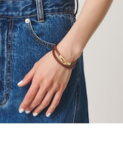 メタル×レザーベルト ブレスレット