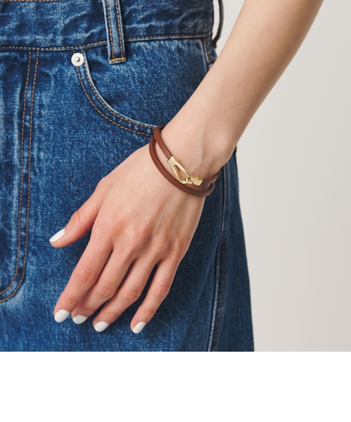 メタル×レザーベルト ブレスレット