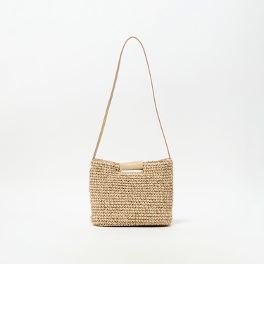 ペーパー スクエア レザーハンドル ショルダーバッグ 2WAY