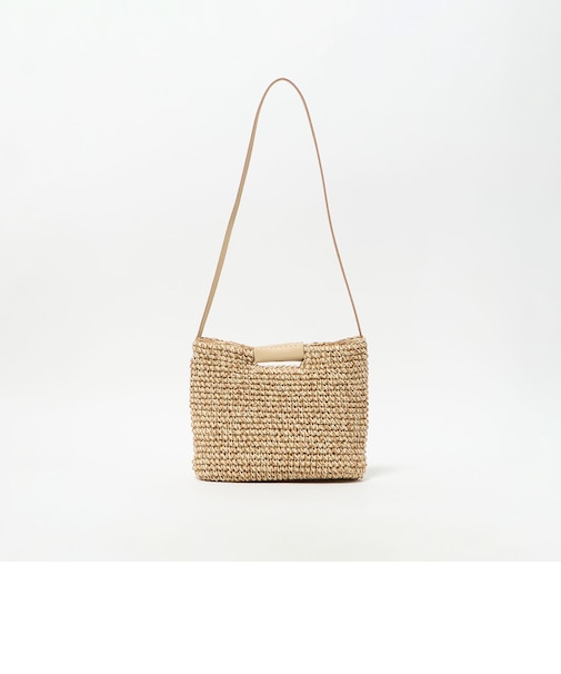 ペーパー スクエア レザーハンドル ショルダーバッグ 2WAY