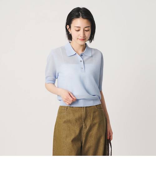 BEAUTY＆YOUTH メッシュ ポロニット ―ウォッシャブル― ブラック BEAUTY&YOUTH UNITED ARROWS - 【BLACK】【FREE】メッシュ ポロニット