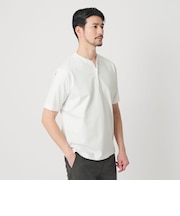 【WEB限定 WARDROBE SMART】クール ハイゲージ モクロディ ヘンリーネック カットソー【抗菌防臭・接触冷感】