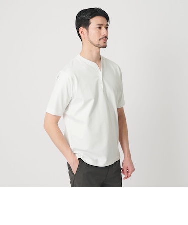 【WEB限定 WARDROBE SMART】クール ハイゲージ モクロディ ヘンリーネック カットソー【抗菌防臭・接触冷感】