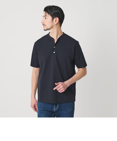 【WEB限定 WARDROBE SMART】クール ハイゲージ モクロディ ヘンリーネック カットソー【抗菌防臭・接触冷感】
