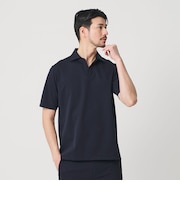 【WEB限定 WARDROBE SMART】クール ハイゲージ モクロディ スキッパー ポロシャツ【抗菌防臭・接触冷感】