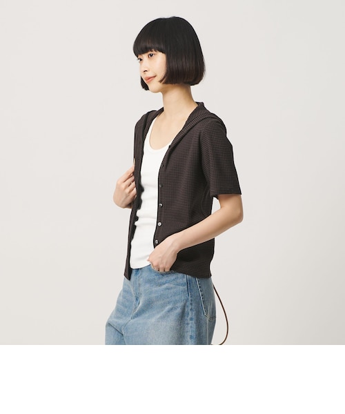 BEAUTY&YOUTH コットンウールブレンドソリッド＆ボーダーニットフーディ コットンウールブレンド ソリッド＆ボーダーニットフーディ ウォッシャブル