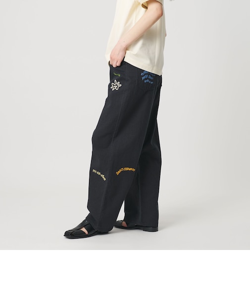 ドローイング エンブロイダリー 5ポケットパンツ