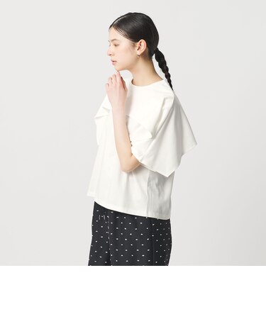 【WEB限定 Wardrobe DAILY MINIMAL】ケープフリル ショートスリーブプルオーバー UVカット 接触冷感