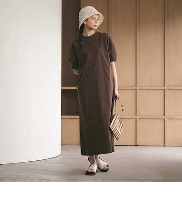 【WEB限定 Wardrobe DAILY MINIMAL】パフスリーブ カットワンピース UVカット 接触冷感