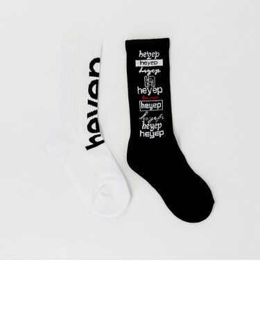 【別注】<heyep>Mixed Logo ソックス/2P