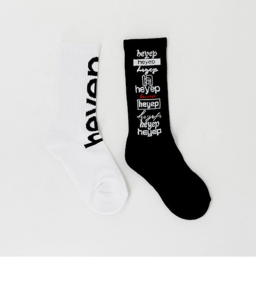【別注】<heyep>Mixed Logo ソックス/2P