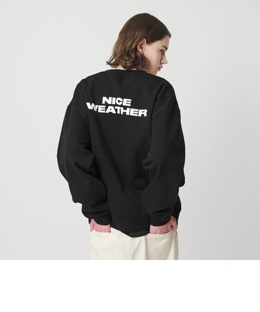 <NICE WEATHER>ロゴ クルーネック スウェットプルオーバー
