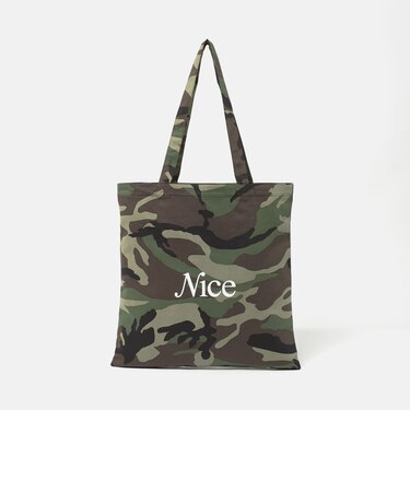 <NICE WEATHER>カモフラージュ シグネチャーロゴ トートバッグ