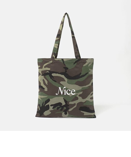 <NICE WEATHER>カモフラージュ シグネチャーロゴ トートバッグ