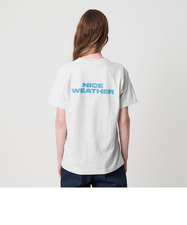 ＜NICE WEATHER＞ウィメンズ ロゴ Tシャツ/アッシュグレー