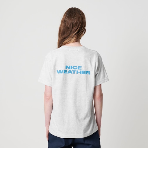 ＜NICE WEATHER＞ウィメンズ ロゴ Tシャツ/アッシュグレー