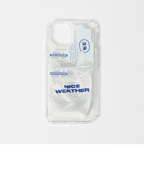 ＜NICE WEATHER＞SHOPPING BAG PHONE CASE 1 /White/iPhone 15
