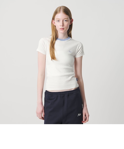 ＜NICE WEATHER＞ロゴ フィットTシャツ