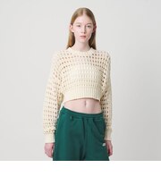 ＜NICE WEATHER＞メッシュ プルオーバーニット