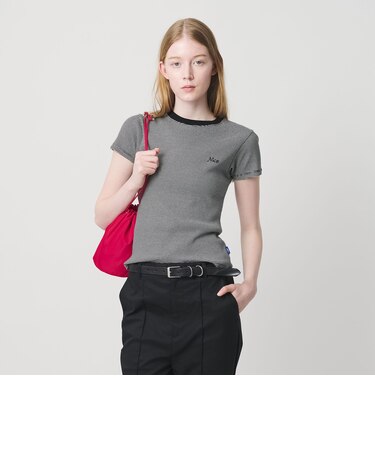 ＜NICE WEATHER＞ロゴ ボーダーフィット Tシャツ
