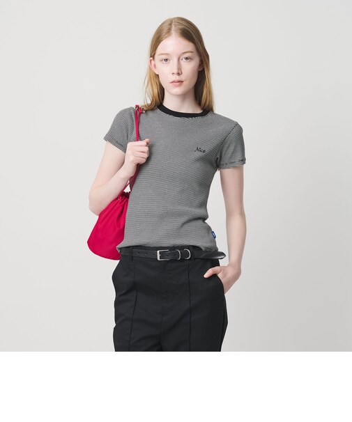 ＜NICE WEATHER＞ロゴ ボーダーフィット Tシャツ