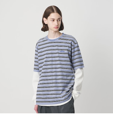 ＜NICE WEATHER＞マルチボーダー ショートスリーブ Tシャツ