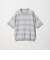シアー オンブレ ボーダー クルーネック Tシャツ ウォッシャブル