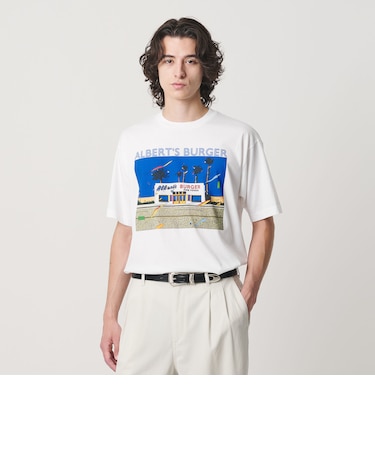 【別注】＜EIZIN SUZUKI＞ALBERT'S BURGER プリント Tシャツ