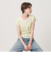 ヘンリーネック レイヤード Tシャツ
