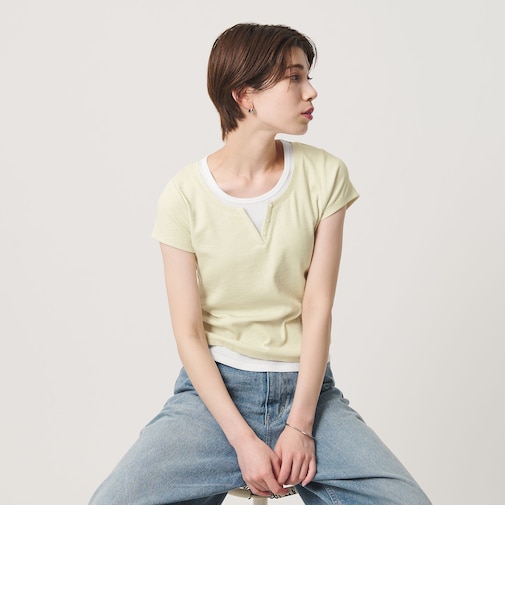 ヘンリーネック レイヤード Tシャツ