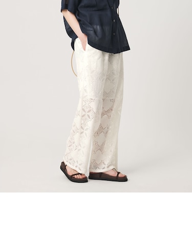 【WEB限定 Wardrobe DAILY MINIMAL】レース イージーパンツ ウォッシャブル