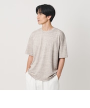 リネン テクスチャード クルーネック Tシャツ