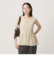 【WEB限定 Wardrobe DAILY MINIMAL】ペプラム2WAY ノースリーブリブニット ウォッシャブル