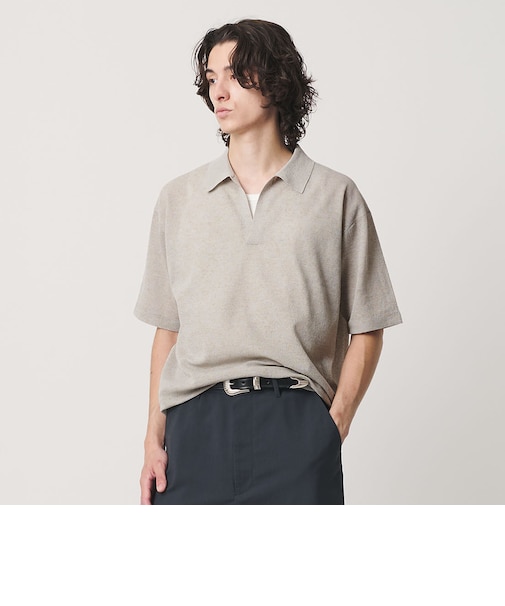 KNITEE リネンブレンド メリノ スキッパー ニット Tシャツ ウォッシャブル