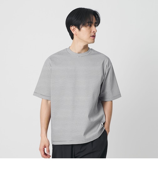クール デオドラント クルーネック ボーダー Tシャツ 接触冷感 抗菌防臭