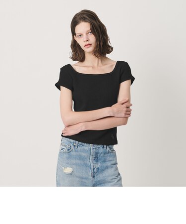 <CGS.>ワッフル スクエア ネック カットソー ウィメンズ