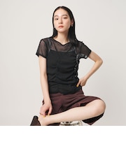 シャーリング メッシュ Tシャツ
