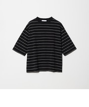 コットンポリエステル ボーダー ハーフスリーブTシャツ