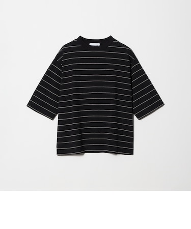 コットンポリエステル ボーダー ハーフスリーブTシャツ